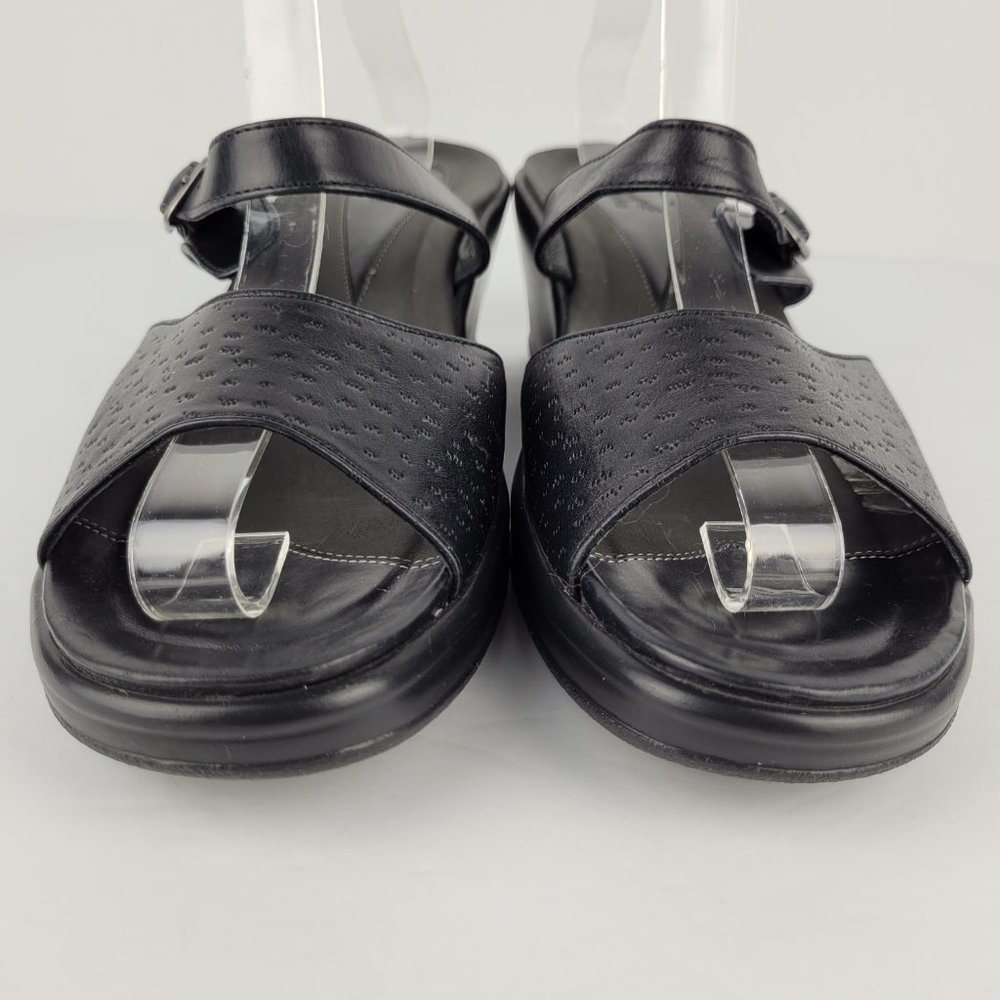 Dansko Annabel Black Textured Leather Double Strap Slide Sandal EU 41/US 10.5-11 - Picture 4 of 12